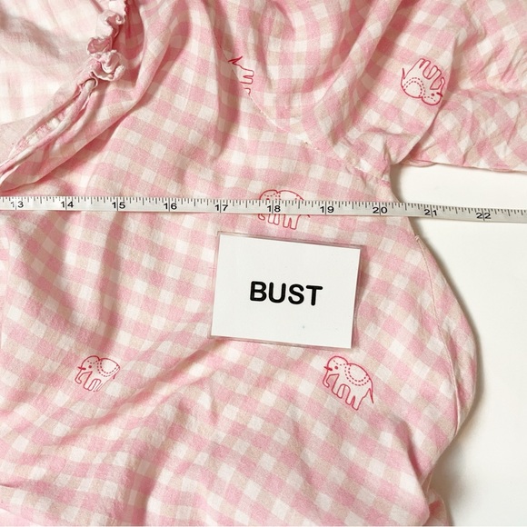 Roller Rabbit Hathi Gingham Temmy Dress XS Pink elephant swim beach coverup - Picture 10 of 13